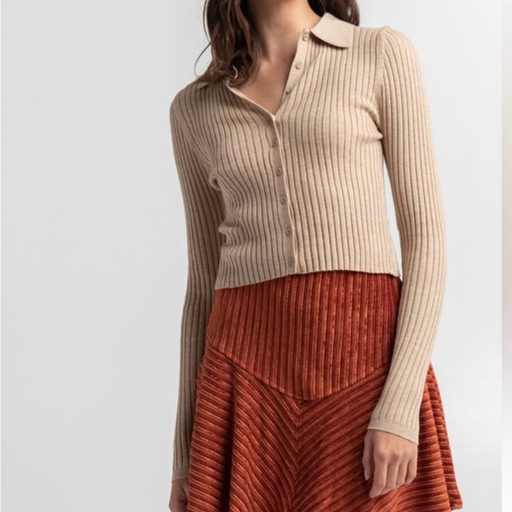 Free People Rust A-Line Skirt